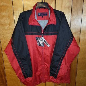 Kenpo Mens Windbreaker Jacket LARGE Long Sleeve Full Zip Mesh Lined NEW Red A4